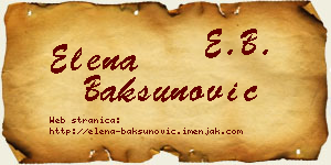 Elena Bakšunović vizit kartica